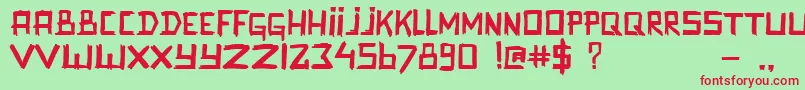 Promenadenmischung Font – Red Fonts on Green Background