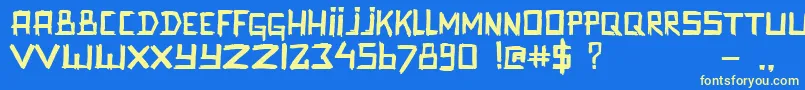 Promenadenmischung Font – Yellow Fonts on Blue Background