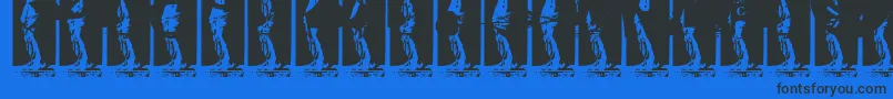 フォントKinkyv – 黒い文字の青い背景