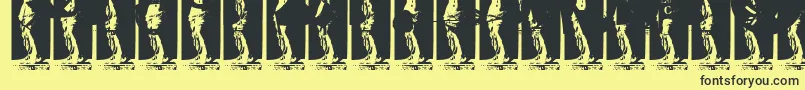 Kinkyv Font – Black Fonts on Yellow Background