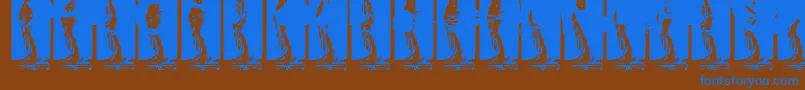 Fonte Kinkyv – fontes azuis em um fundo marrom