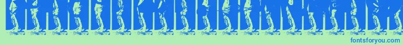 Kinkyv Font – Blue Fonts on Green Background