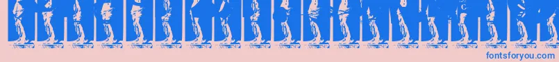 Kinkyv-Schriftart – Blaue Schriften auf rosa Hintergrund