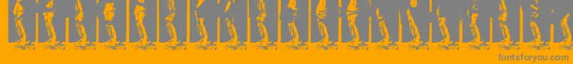 Kinkyv-fontti – harmaat kirjasimet oranssilla taustalla