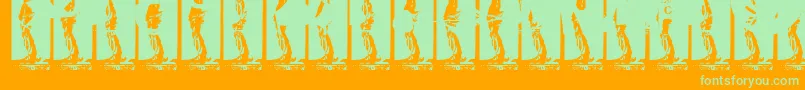 Police Kinkyv – polices vertes sur fond orange
