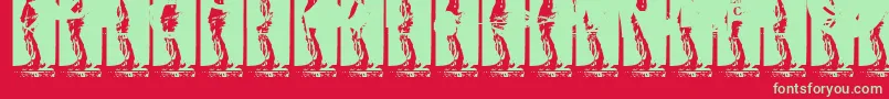 Шрифт Kinkyv – зелёные шрифты на красном фоне