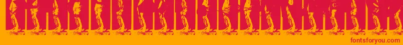 Kinkyv Font – Red Fonts on Orange Background