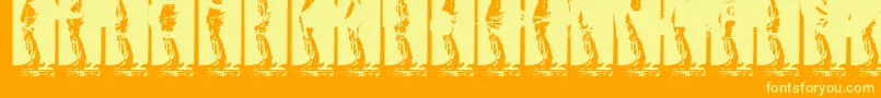 Kinkyv-fontti – keltaiset fontit oranssilla taustalla
