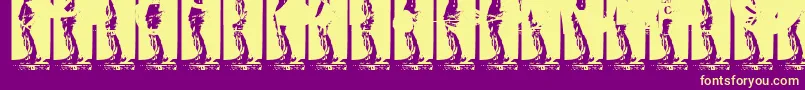 Kinkyv-fontti – keltaiset fontit violetilla taustalla