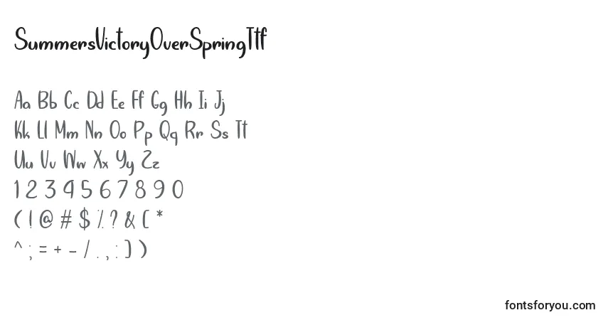Czcionka SummersVictoryOverSpringTtf – alfabet, cyfry, specjalne znaki