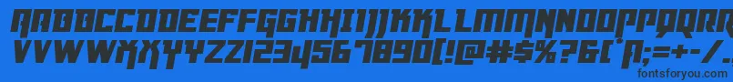 Dangerflightexppandital Font – Black Fonts on Blue Background