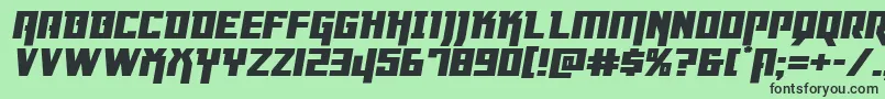 Dangerflightexppandital Font – Black Fonts on Green Background