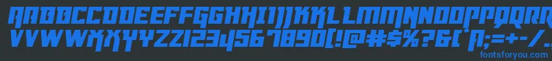 Dangerflightexppandital Font – Blue Fonts on Black Background