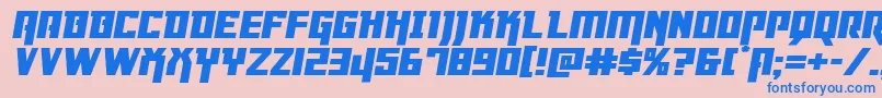 Dangerflightexppandital Font – Blue Fonts on Pink Background