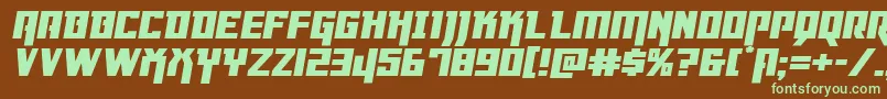 Dangerflightexppandital Font – Green Fonts on Brown Background