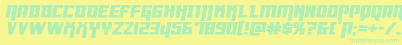 Dangerflightexppandital Font – Green Fonts on Yellow Background