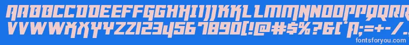 Dangerflightexppandital-fontti – vaaleanpunaiset fontit sinisellä taustalla