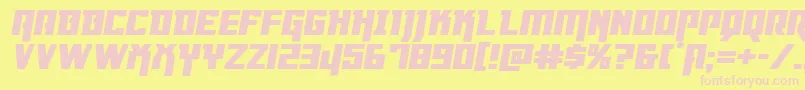 Шрифт Dangerflightexppandital – розовые шрифты на жёлтом фоне