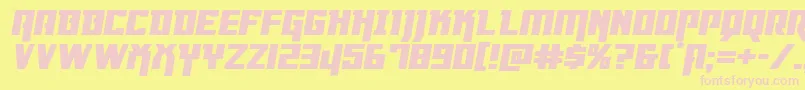 Dangerflightexppandital Font – Pink Fonts on Yellow Background