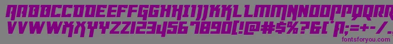 Dangerflightexppandital Font – Purple Fonts on Gray Background