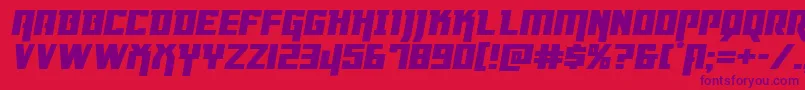 Dangerflightexppandital Font – Purple Fonts on Red Background