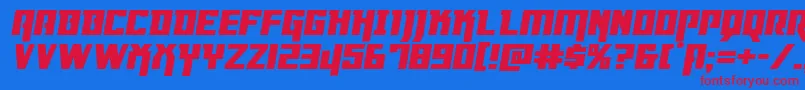 Dangerflightexppandital Font – Red Fonts on Blue Background