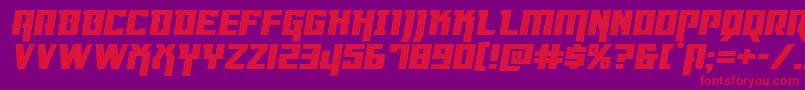 Dangerflightexppandital Font – Red Fonts on Purple Background