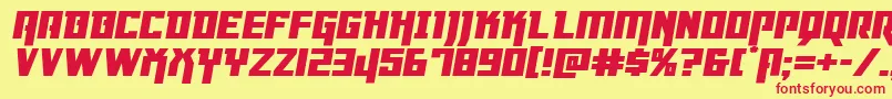 Dangerflightexppandital Font – Red Fonts on Yellow Background