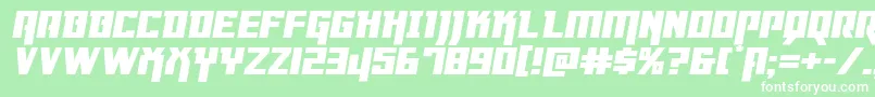 Dangerflightexppandital Font – White Fonts on Green Background