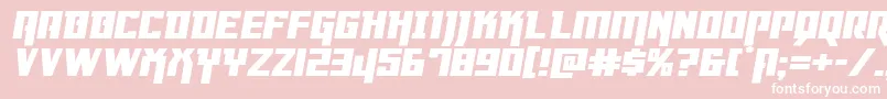 フォントDangerflightexppandital – ピンクの背景に白い文字