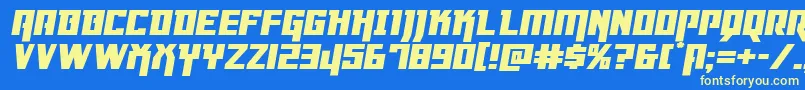 Dangerflightexppandital Font – Yellow Fonts on Blue Background