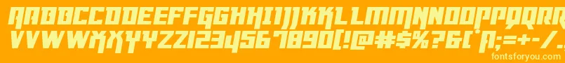 Dangerflightexppandital-fontti – keltaiset fontit oranssilla taustalla