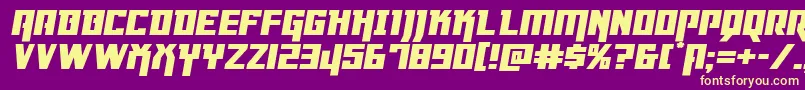 Dangerflightexppandital Font – Yellow Fonts on Purple Background