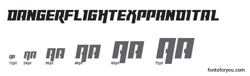 Размеры шрифта Dangerflightexppandital
