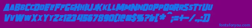 StrongarmBoldItalic Font – Blue Fonts on Purple Background