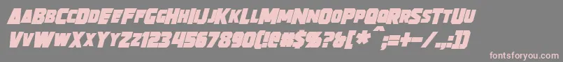 StrongarmBoldItalic-Schriftart – Rosa Schriften auf grauem Hintergrund