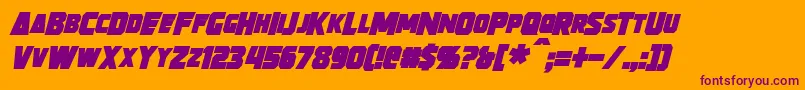 StrongarmBoldItalic Font – Purple Fonts on Orange Background