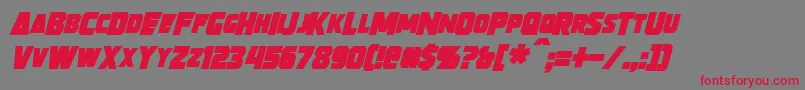 StrongarmBoldItalic Font – Red Fonts on Gray Background