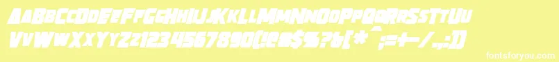 StrongarmBoldItalic Font – White Fonts on Yellow Background