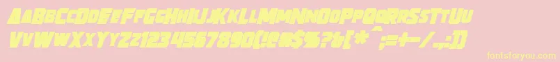 StrongarmBoldItalic Font – Yellow Fonts on Pink Background