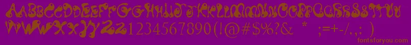 WaterPark-fontti – ruskeat fontit violetilla taustalla
