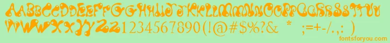 WaterPark Font – Orange Fonts on Green Background