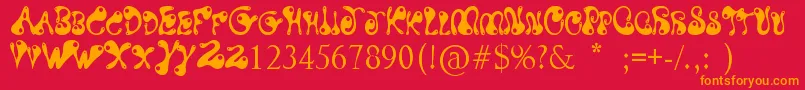 WaterPark Font – Orange Fonts on Red Background