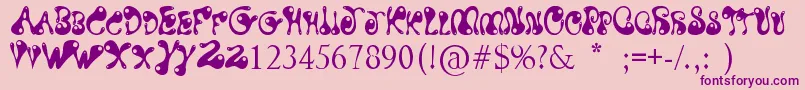 WaterPark Font – Purple Fonts on Pink Background