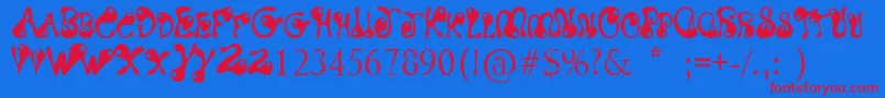 WaterPark Font – Red Fonts on Blue Background
