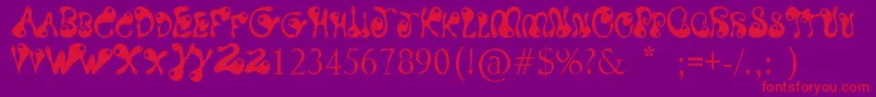 WaterPark Font – Red Fonts on Purple Background