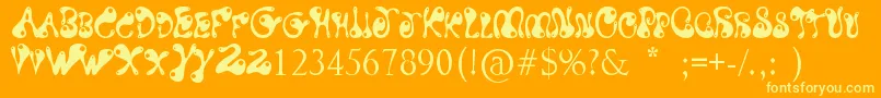 Czcionka WaterPark – żółte czcionki na pomarańczowym tle