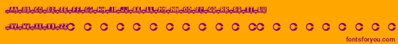 フォントChlub – オレンジの背景に紫のフォント