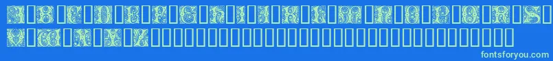 CheshireInitials Font – Green Fonts on Blue Background