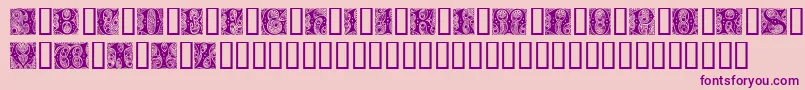 CheshireInitials-Schriftart – Violette Schriften auf rosa Hintergrund